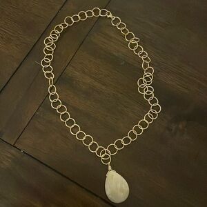 Gold stone necklace